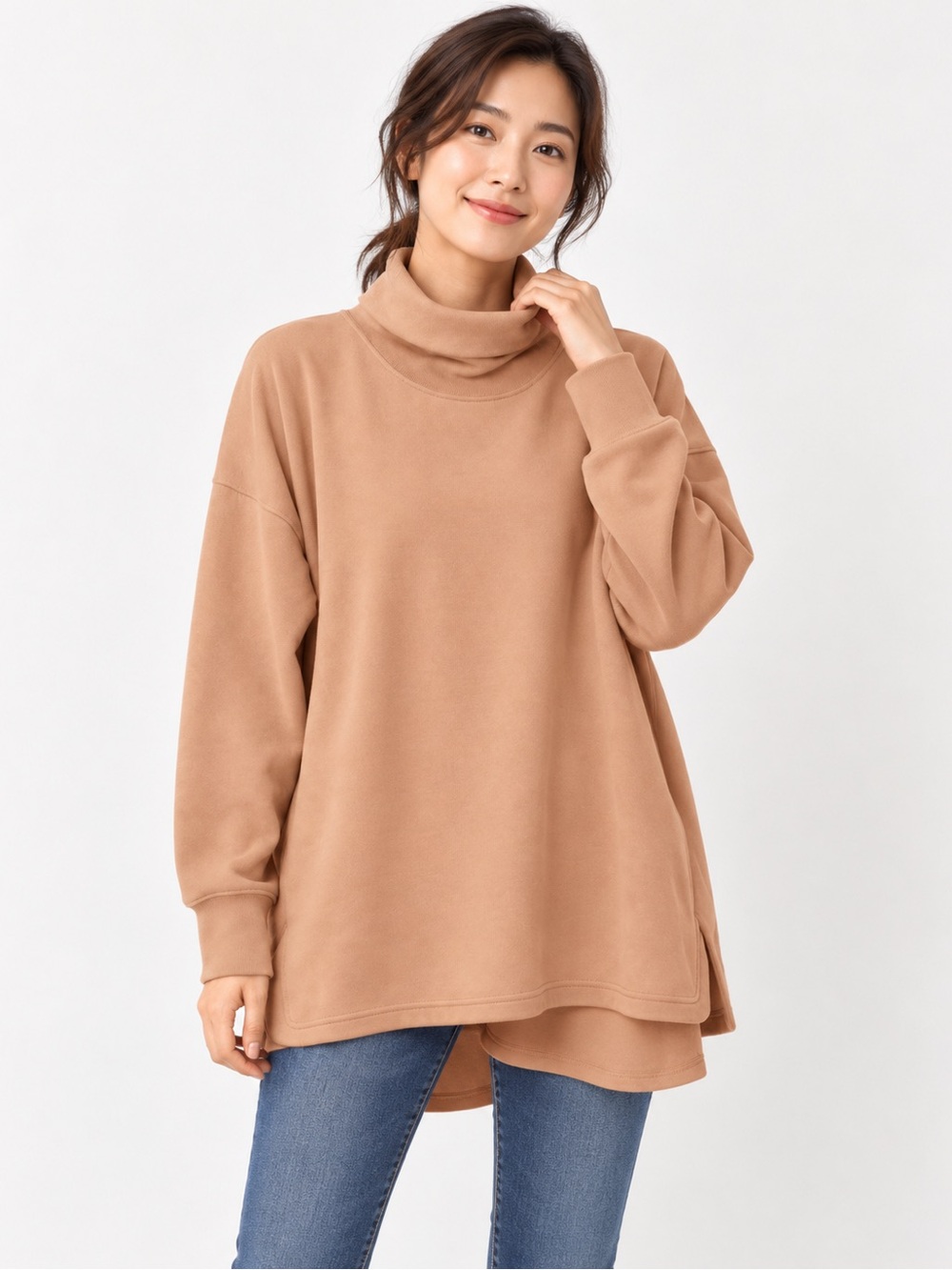 Champion Women's Camel Turtleneck Pullover Sweater